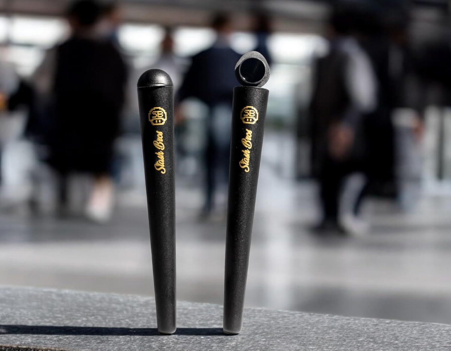 Stash Bros 5 Airtight Storage tubes (Black)