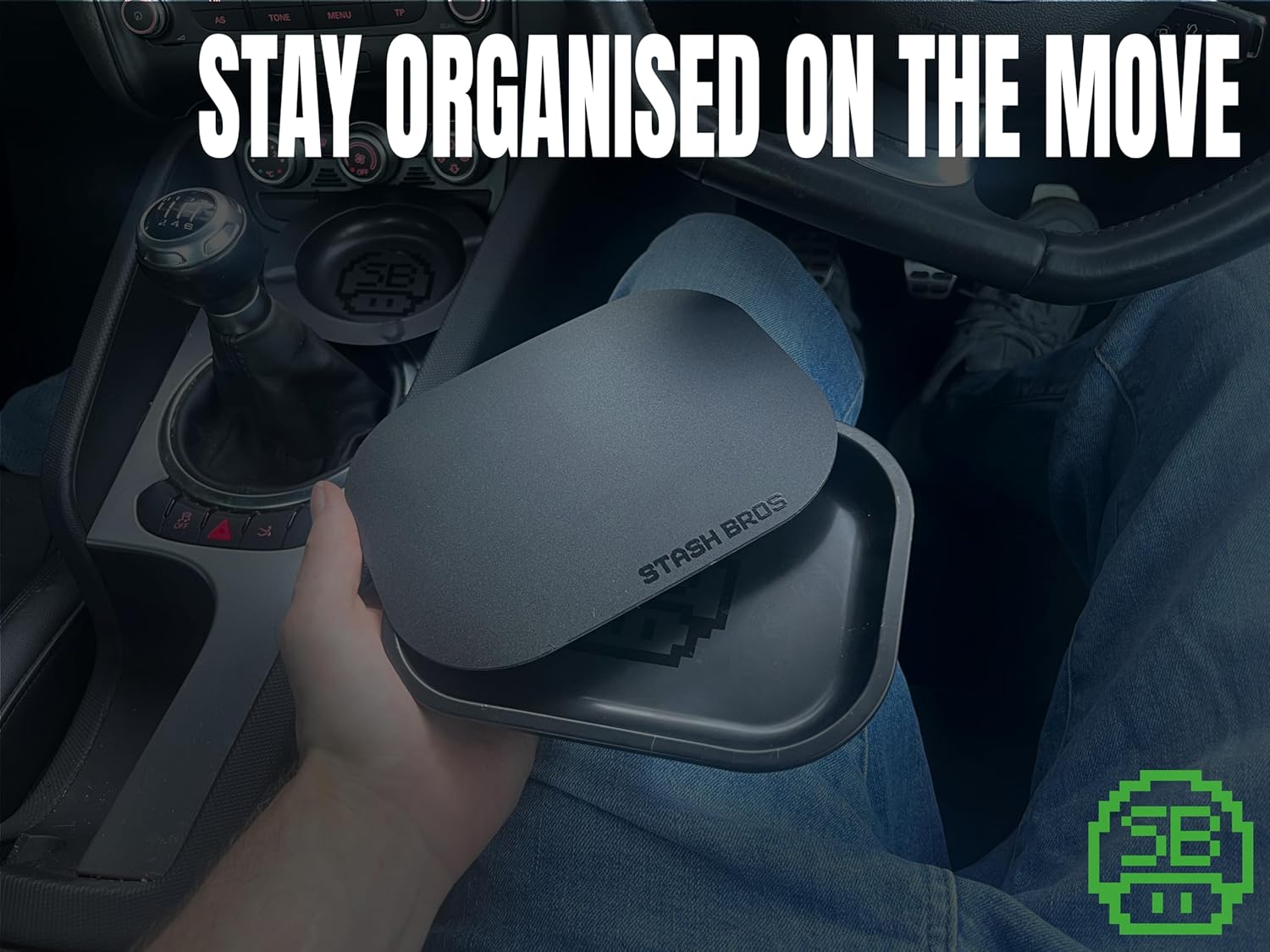 Stash Bros Rolling Tray With Magnetic Lid with V-Cradle & Tray