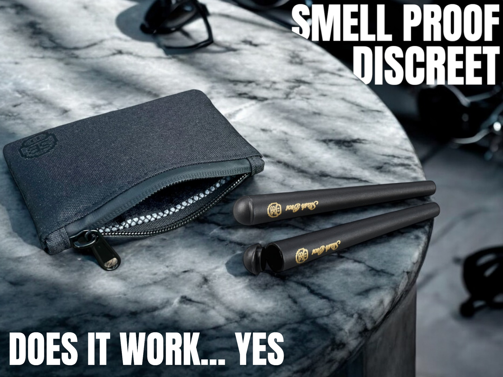 Stash Bros Pocket Smell Proof Bag & 2 Airtight Storage Tubes