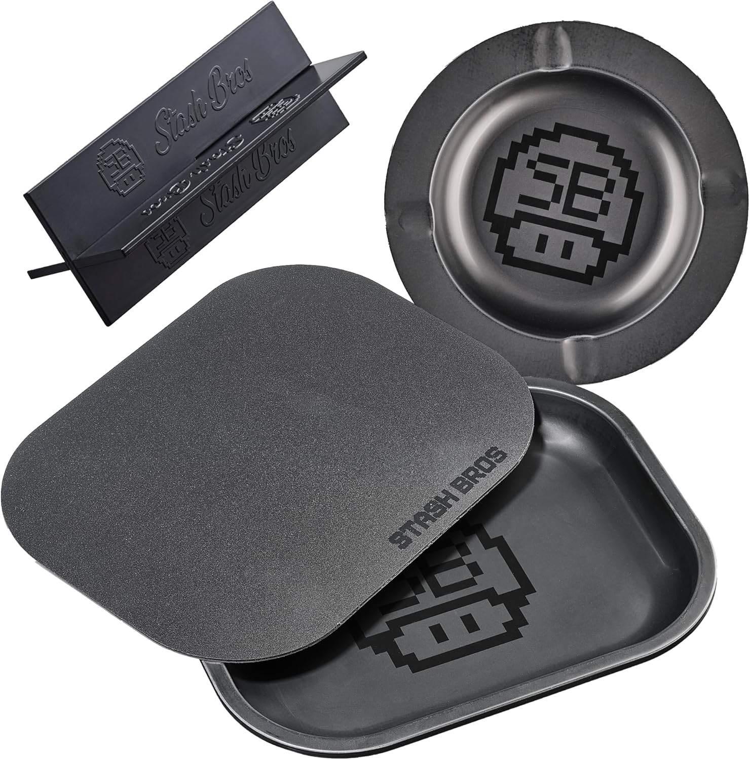 Stash Bros Rolling Tray With Magnetic Lid with V-Cradle & Tray
