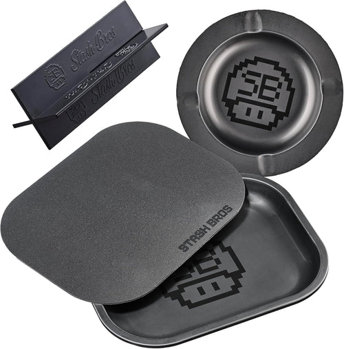Stash Bros Rolling Tray With Magnetic Lid with V-Cradle & Tray